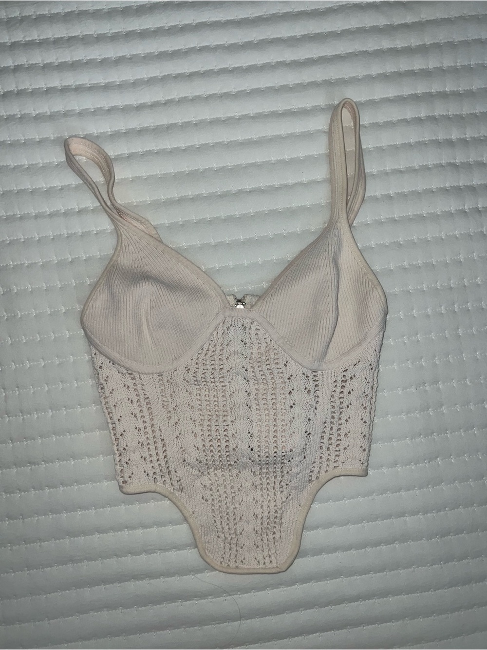 Garage Beige Knit Corset Top